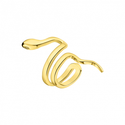 Lotus Mono Orecchino Ear Cuff Argento Gold Serpente