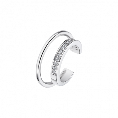 Lotus Ear Cuff Donna Argento Con Zirconi Bianchi