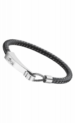 Lotus Bracciale Uomo Cordoncino Grigio e Acciaio