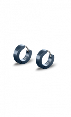 Lotus Orecchini Cerchietti Uomo Acciaio Pvd Blu