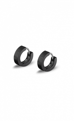Lotus Orecchini Cerchietti Uomo Acciaio Pvd Nero