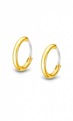 Lotus Orecchini a Cerchio Donna Acciaio Gold