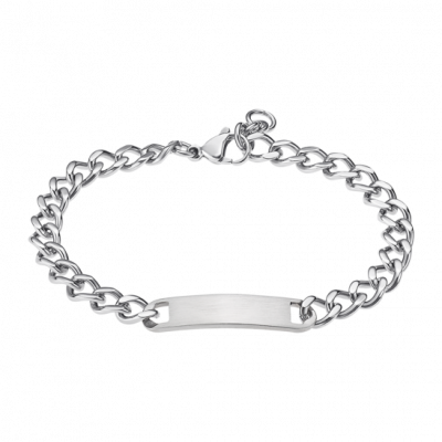 Lotus Bracciale Uomo Acciaio Catena e Piastra