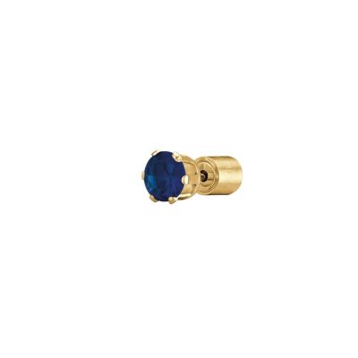 Luca Barra Mono Orecchino Acciaio Gold Cristallo Blu 5mm