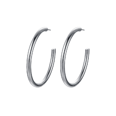 Luca Barra Orecchini Semicerchio Acciaio 48 mm