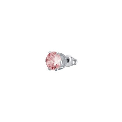 Luca Barra Mono Orecchino Acciaio Zircone Rosa 5 mm