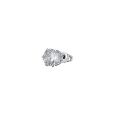 Luca Barra Mono Orecchino Acciaio Zircone Bianco 5 mm