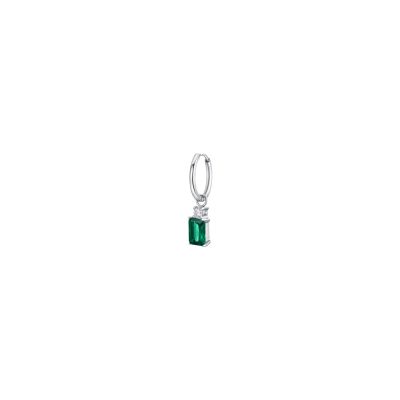 Luca Barra Mono Cerchietto Acciaio Zirconi Verde e Bianco