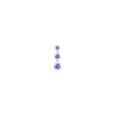 Luca Barra Mono Orecchino Acciaio 3 Zirconi Viola