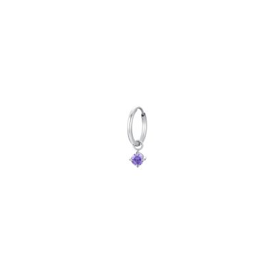 Luca Barra Mono Cerchietto Acciaio Zircone Viola