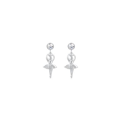 Luca Barra Orecchini Acciaio Ballerina con Zircone