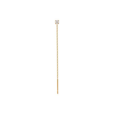 Luca Barra Mono Orecchino Acciaio Gold Cristallo Bianco 3 mm