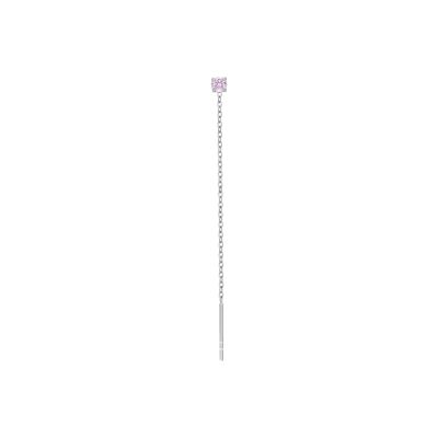 Luca Barra Mono Orecchino Acciaio Cristallo Rosa 3 mm