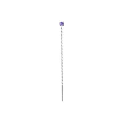 Luca Barra Mono Orecchino Acciaio Cristallo VIola 3 mm