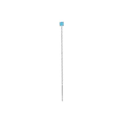 Luca Barra Mono Orecchino Acciaio Cristallo Acquamarina 3 mm