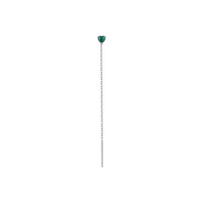 Luca Barra Mono Orecchino Acciaio Cristallo Verde 3 mm