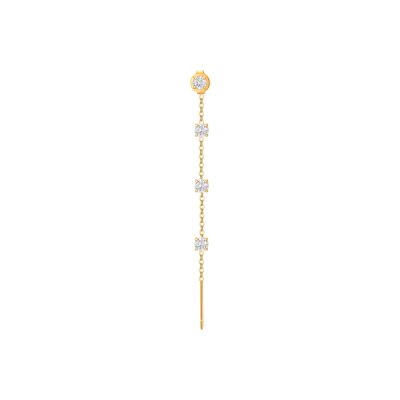 Luca Barra Mono Orecchino Acciaio Gold Cristalli Bianchi 3 mm