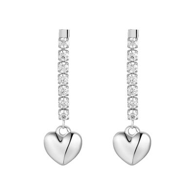 Luca Barra Orecchini Acciaio Cuore e Zirconi