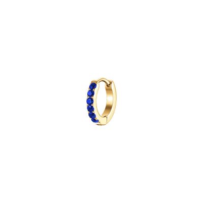 Luca Barra Mono Cerchio Acciaio Gold Zirconi Blu