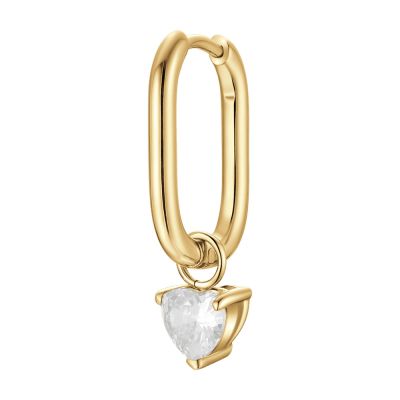 Luca Barra Mono Orecchino Gold Zircone Bianco