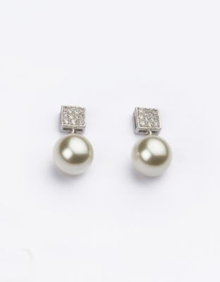 Barbieri Orecchini Metallo Rodiato Perla 10 mm