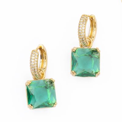 Barbieri Cerchi Metallo Dorato Cristallo Verde