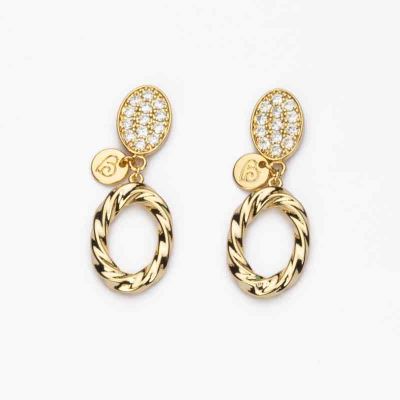 Barbieri Orecchini Metallo Dorato e Zirconi