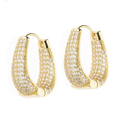 Barbieri Orecchini Metallo Dorato Goccia Zirconata