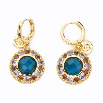 Barbieri Orecchini Metallo Dorato Cristalli e Zirconi