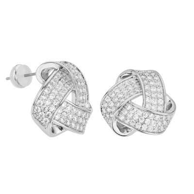 Barbieri Orecchini Metallo Rodiato 4 Fasce Zirconate