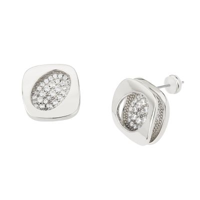 Barbieri Orecchini Metallo Rodiato con Zirconi