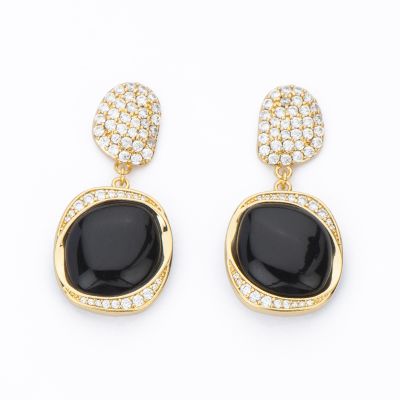 Barbieri Orecchini Metallo Dorato Cristalli e Zirconi