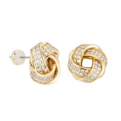 Barbieri Orecchini Metallo Dorato 3 Fasce Zirconate