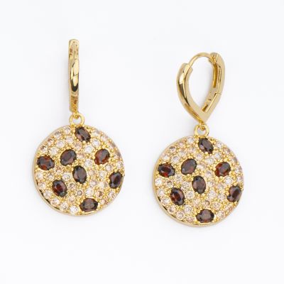 Barbieri Cerchi Metallo Dorato con Zirconi Caffè