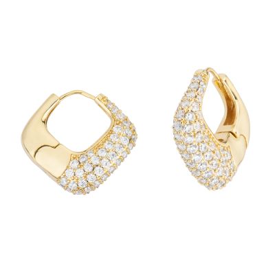 Barbieri Orecchini Rombo Metallo Dorato con Zirconi