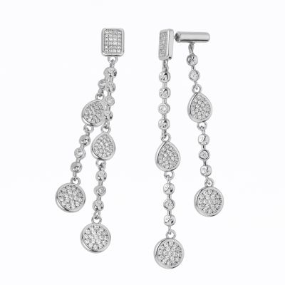 Barbieri Orecchini Metallo Rodiato con Zirconi