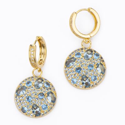 Barbieri Cerchi Metallo Dorato Pendente Tondo Zirconato