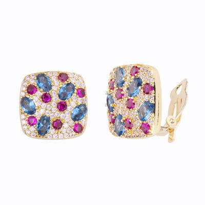 Barbieri Orecchini Metallo Dorato con Zirconi