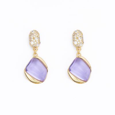 Barbieri Orecchini Metallo Dorato Cristalli e Zirconi