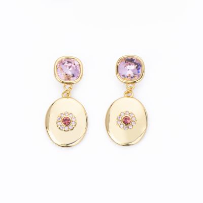 Barbieri Orecchini Metallo Gold Cristallo e Zirconi