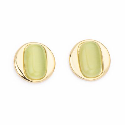 Barbieri Orecchini Metallo Gold Cat Eye Verde