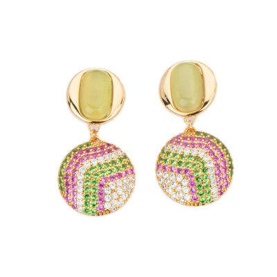 Barbieri Orecchini Metallo Gold Cat Eye e Zirconi