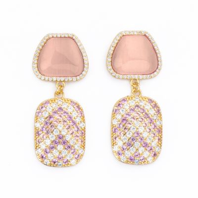 Barbieri Orecchini Metallo Gold Cat Eye e Zirconi