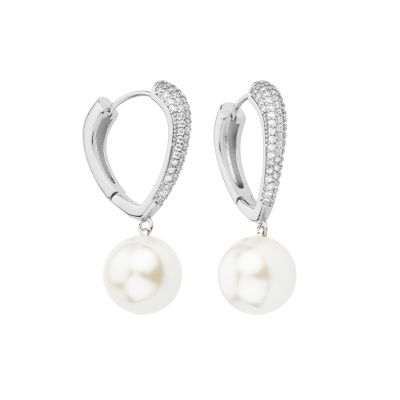 Barbieri Orecchini Metallo con Perla e Zirconi