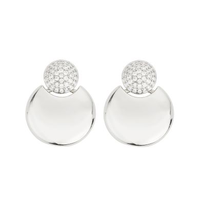 Barbieri Orecchini Metallo e Zirconi Bianchi