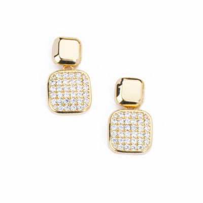 Barbieri Orecchini Metallo Gold e Zirconi Bianchi