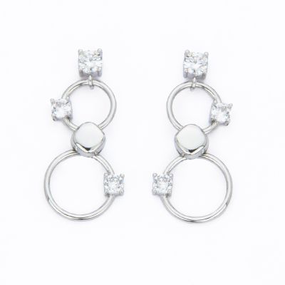 Barbieri Orecchini Metallo Cerchi con Zirconi