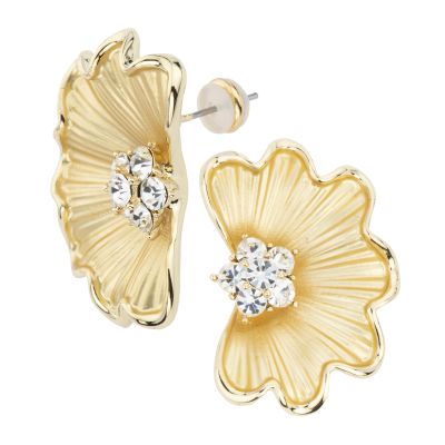 Barbieri Orecchini Metallo Gold e Zirconi Bianchi