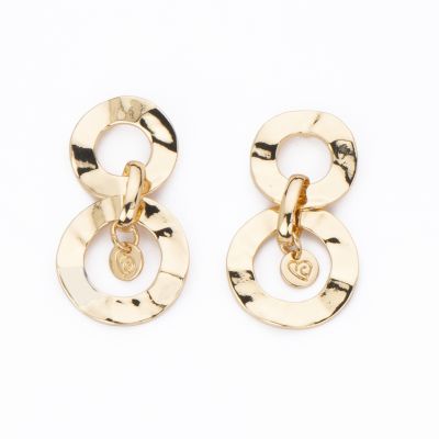 Barbieri Orecchini Metallo Gold Cerchi Martellati