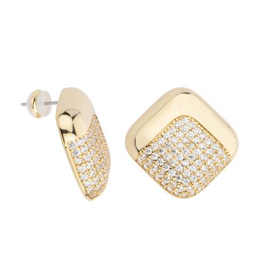 Barbieri Orecchini Metallo Gold e Zirconi Bianchi